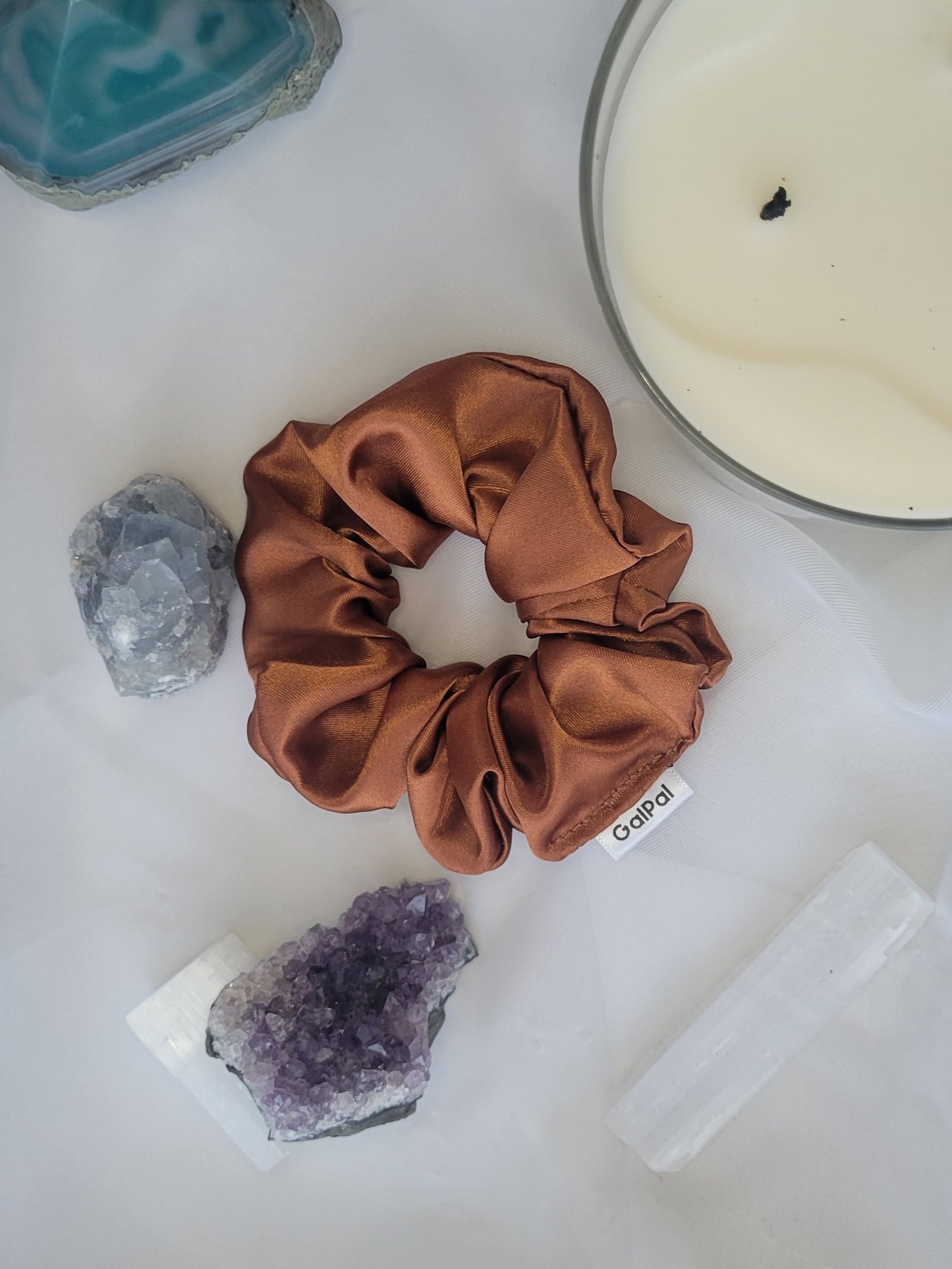 Satin bronze scrunchies