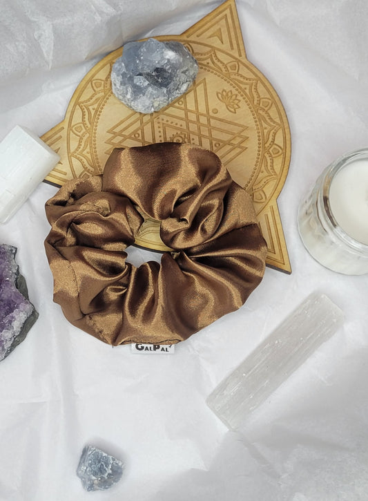 Satin moka scrunchies