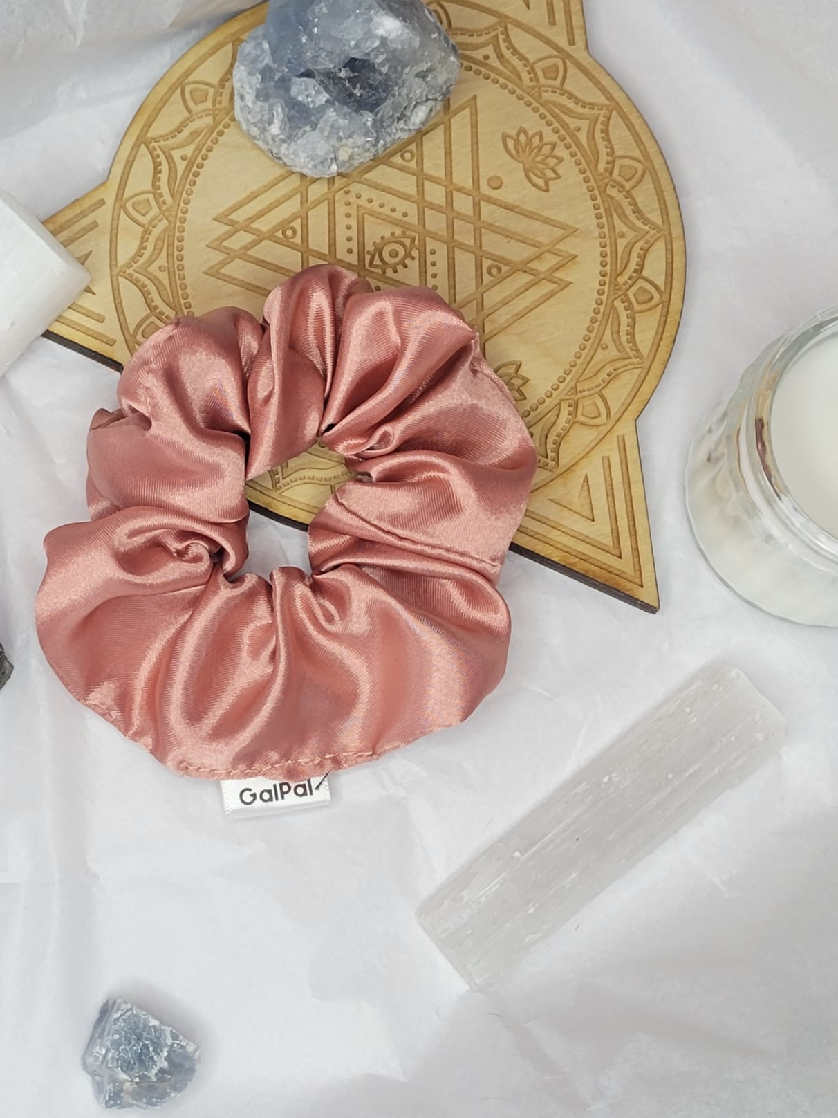 Satin rose scrunchies